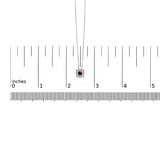 14K White Gold Red Ruby and 1/3 Cttw Diamond Halo Pendant Necklace-4 thumbnail 5