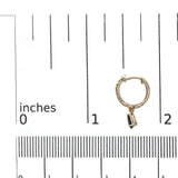 10K Yellow Gold Pear Blue Sapphire and 1/10 Cttw Diamond Drop and Dangle Huggy Hoop Earrings (H-I Color, I1-I2 Clarity)-4 thumbnail 5