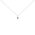 10K white gold necklace with pear diamond center and halo accent stones