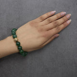 18K Yellow Gold Aventurine Beaded Charm Bracelet-2 thumbnail 3