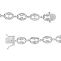14K White Gold 1 1/2 Cttw Round Diamond Set Link Bracelet (I-J Color, I1-I2 Clarity) - 7