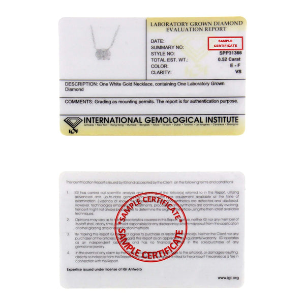 IGI Certified 10K White Gold 1/2 cttw Lab Grown Oval Shape Solitaire Diamond East West 18