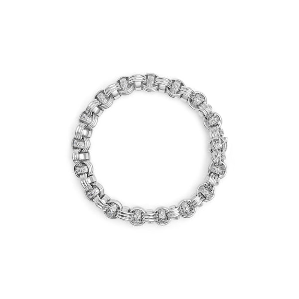14K White Gold 1/2 Cttw Diamond Knotted Byzantine Link Bracelet (H-I Color, I2-I3 Clarity) - 7