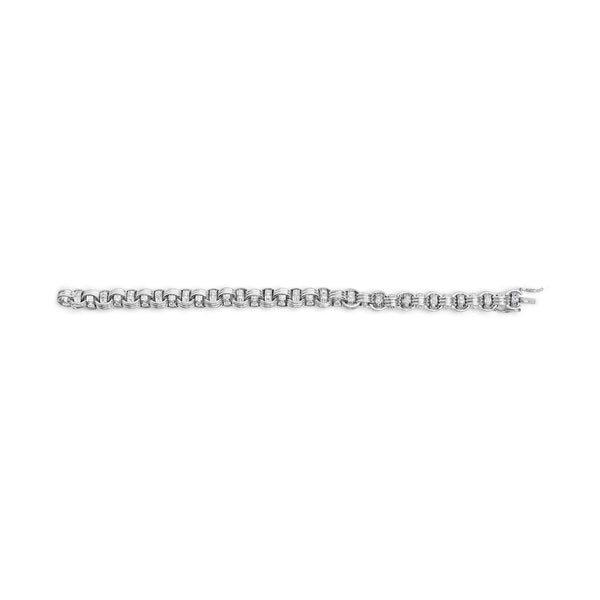 14K White Gold 1/2 Cttw Diamond Knotted Byzantine Link Bracelet (H-I Color, I2-I3 Clarity) - 7