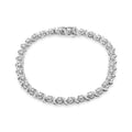 925 sterling silver spiral wave tennis bracelet with round diamond stones