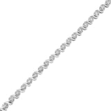 .925 Sterling Silver 1.0 Cttw Diamond Spiral Wave Curved-Link 7