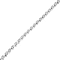 .925 Sterling Silver 1.0 Cttw Diamond Spiral Wave Curved-Link 7