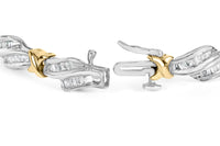 10k Two-Toned Gold 2.00 Cttw Channel Set Baguette-Diamond Weave and  