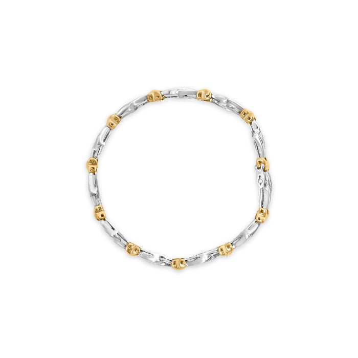 10k Two-Toned Gold 2.00 Cttw Channel Set Baguette-Diamond Weave and  