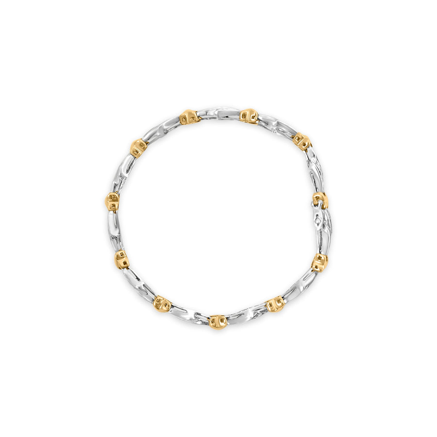 10k Two-Toned Gold 2.00 Cttw Channel Set Baguette-Diamond Weave and  