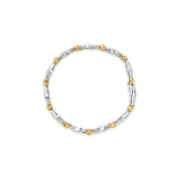 10k Two-Toned Gold 2.00 Cttw Channel Set Baguette-Diamond Weave and  