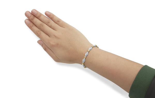 10k Two-Toned Gold 2.00 Cttw Channel Set Baguette-Diamond Weave and  