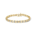 10K Yellow Gold 1/2 Cttw Diamond Alternating X-Link Bracelet-0