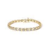 10K Yellow Gold 1/2 Cttw Diamond Alternating X-Link Bracelet-0 thumbnail 1