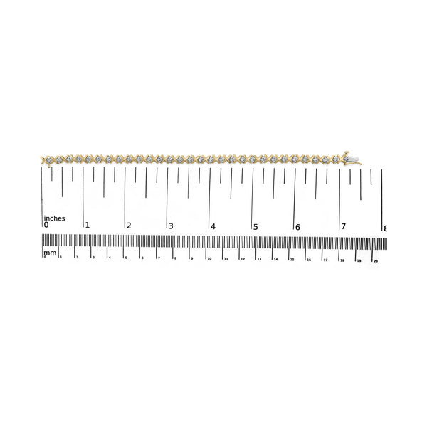 10K Yellow Gold 1/2 Cttw Diamond Alternating X-Link Bracelet