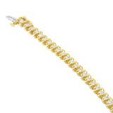 14K Yellow Gold Round Cut Diamond Spiral Link Bracelet (3.00 cttw, H-I Color, SI2-I1 Clarity)-1 thumbnail 2