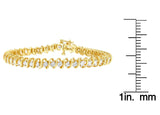 14K Yellow Gold Round Cut Diamond Spiral Link Bracelet (3.00 cttw, H-I Color, SI2-I1 Clarity)-3 thumbnail 4