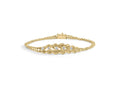 10K yellow gold bracelet with round diamonds in a woven rope chain