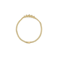 10K Yellow Gold 1/4 Cttw Round-Cut Diamond Basket Weave Rope Chain Style 7