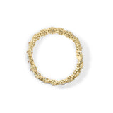 14K Yellow Gold 8.00 Cttw Champagne Diamond Floral Cluster Halo Link Bracelet (H-I Color, I1-I2 Clarity)-3 thumbnail 4