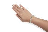 14K Yellow Gold 8.00 Cttw Champagne Diamond Floral Cluster Halo Link Bracelet (H-I Color, I1-I2 Clarity)-2 thumbnail 3