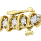 18K Yellow Gold Round Cut Diamond Spiral Link Bracelet (2.00 cttw, I-J Color, I1-I2 Clarity)-2 thumbnail 3