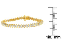 18K Yellow Gold Round Cut Diamond Spiral Link Bracelet (2.00 cttw, I-J Color, I1-I2 Clarity)