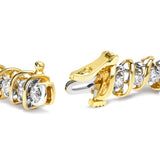 18K Yellow Gold 4.0 Cttw Round-Cut Diamond S-Link 7