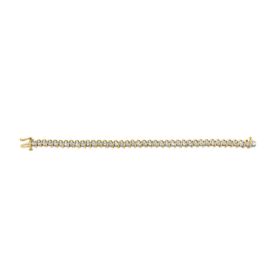 18K Yellow Gold 4.0 Cttw Round-Cut Diamond S-Link 7