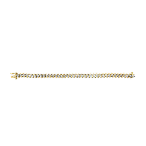 18K Yellow Gold 4.0 Cttw Round-Cut Diamond S-Link 7
