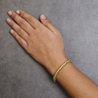 18K Yellow Gold 4.0 Cttw Round-Cut Diamond S-Link 7