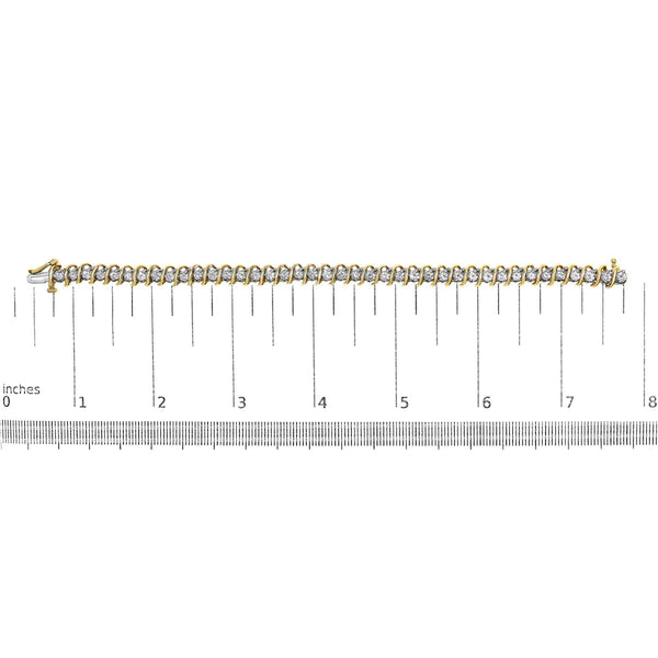 18K Yellow Gold 4.0 Cttw Round-Cut Diamond S-Link 7