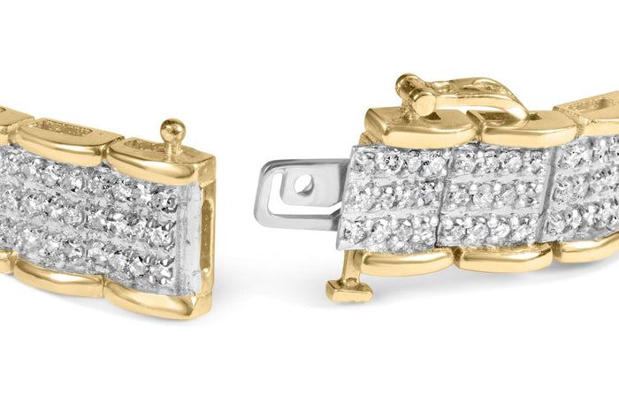 10K Yellow Gold 5.00 Cttw Round-Cut Diamond Link 7