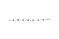 10K White Gold 4.0 Cttw Champagne and White Diamond Floral Cluster and Station Link Bracelet (H-I Color, SI2-I1 Clarity) - 7