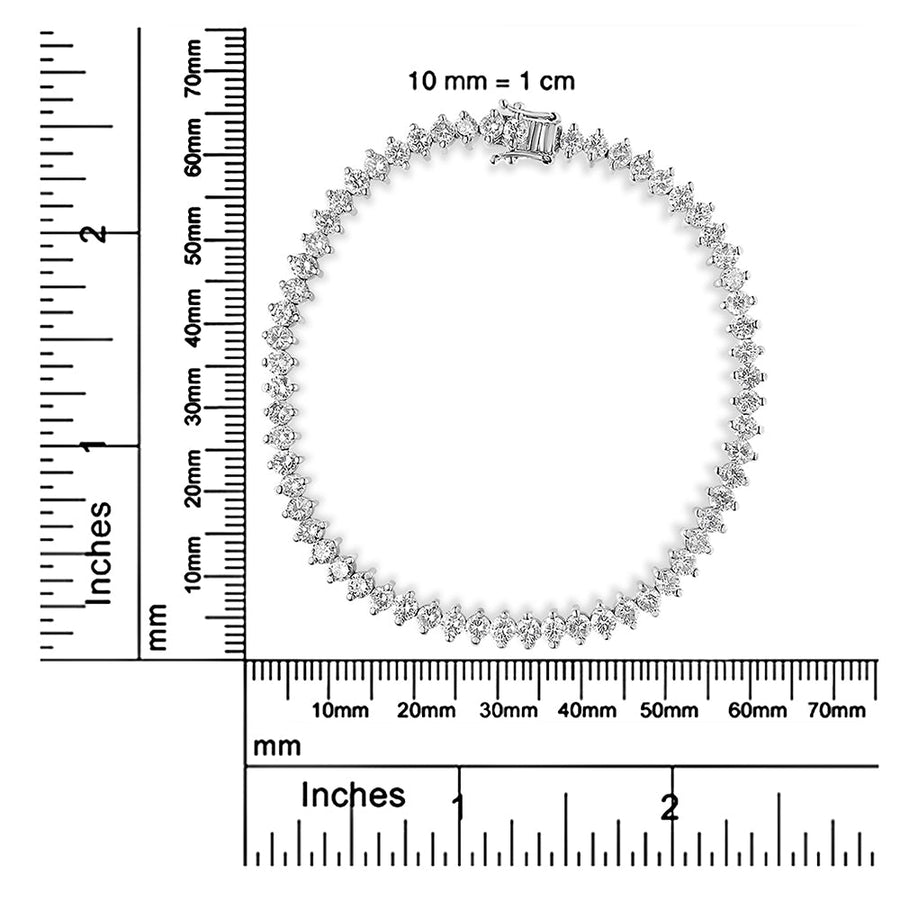 14K White Gold 5 1/2 Cttw Round Diamond 2-Prong Tennis Bracelet (H-I Color, SI2-I1 Clarity) - 7