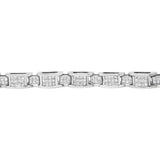 14K White Gold 5.0 Cttw Princess Cut Diamond Invisible Set Alternating Size D Shaped Links Tennis Bracelet (H-I Color, SI2-I1 Clarity) - 7”-3 thumbnail 4