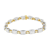 14K Two-Tone Gold Princess and Baguette-Cut Diamond Link Bracelet (3.00 cttw, H-I Color, SI1-SI2 Clarity)-1 thumbnail 2