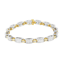 14K Two-Tone Gold Princess and Baguette-Cut Diamond Link Bracelet (3.00 cttw, H-I Color, SI1-SI2 Clarity)-1