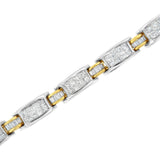 14K Two-Tone Gold Princess and Baguette-Cut Diamond Link Bracelet (3.00 cttw, H-I Color, SI1-SI2 Clarity)-4 thumbnail 5