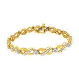 10K Yellow Gold Round-Cut Diamond Infinite Love Bracelet (1.00 cttw, I-J Color, I2-I3 Clarity)-1 thumbnail 2