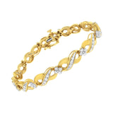 10K Yellow Gold Round-Cut Diamond Infinite Love Bracelet (1.00 cttw, I-J Color, I2-I3 Clarity)-2 thumbnail 3