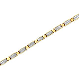 14K Yellow Gold 2 1/2 Cttw Princess-Cut Diamond Link Tennis Bracelet (H-I Color, SI2-I1 Clarity) - 7.25