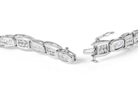 14K White Gold 2-1/2 Cttw Round-Brilliant & Baguette Cut Diamond 7