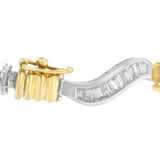Original Classics 10K Two-Tone Gold Baguette Cut Diamond Spiral Bracelet (2.00 cttw, H-I Color, I1-I2 Clarity)-1 thumbnail 2