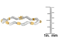 Original Classics 10K Two-Tone Gold Baguette Cut Diamond Spiral Bracelet (2.00 cttw, H-I Color, I1-I2 Clarity)
