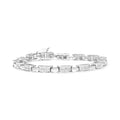 14K white gold bracelet with princess-cut invisible-set diamond links