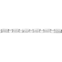 14K White Gold 2.0 Cttw Princess Cut Invisible Set Diamond Rectangular Link Bracelet (I-J Color, I1-I2 Clarity) - 7.25