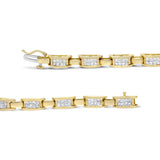 14K Yellow Gold Princess-Cut Diamond Links of Love Bracelet (2.00 cttw, H-I Color, SI2-I1 Clarity)-3 thumbnail 4