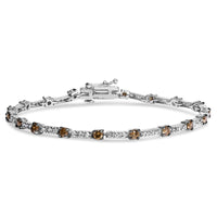 14k White Gold 2 1/4 Cttw Champagne Diamond Bar Link 7