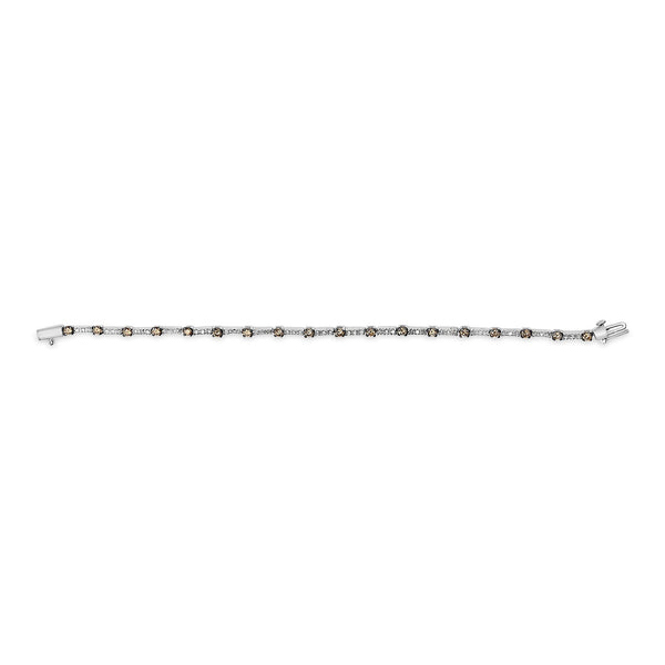 14k White Gold 2 1/4 Cttw Champagne Diamond Bar Link 7